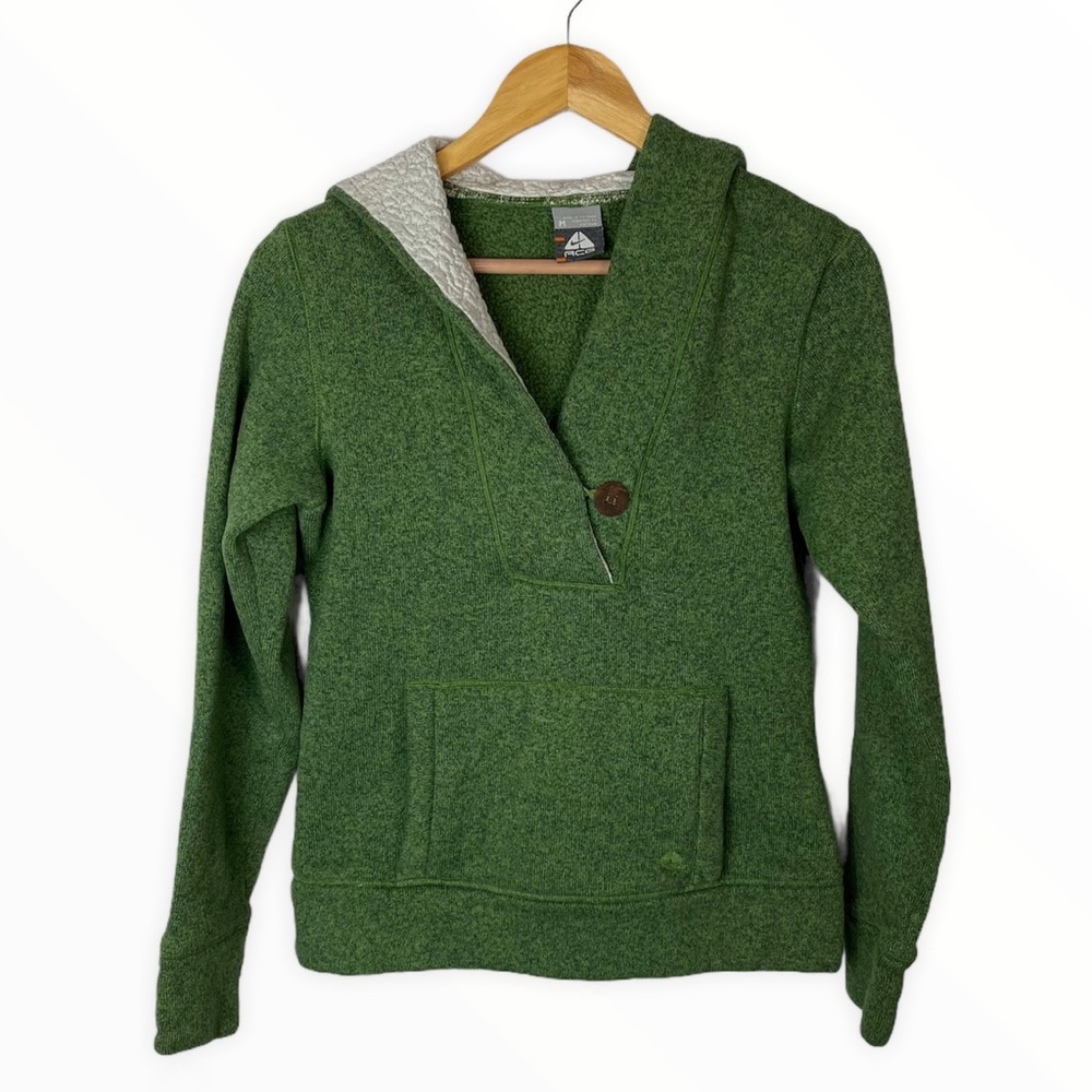 Nike ACG Sherpa Hoodie Green Sweater V Neck M